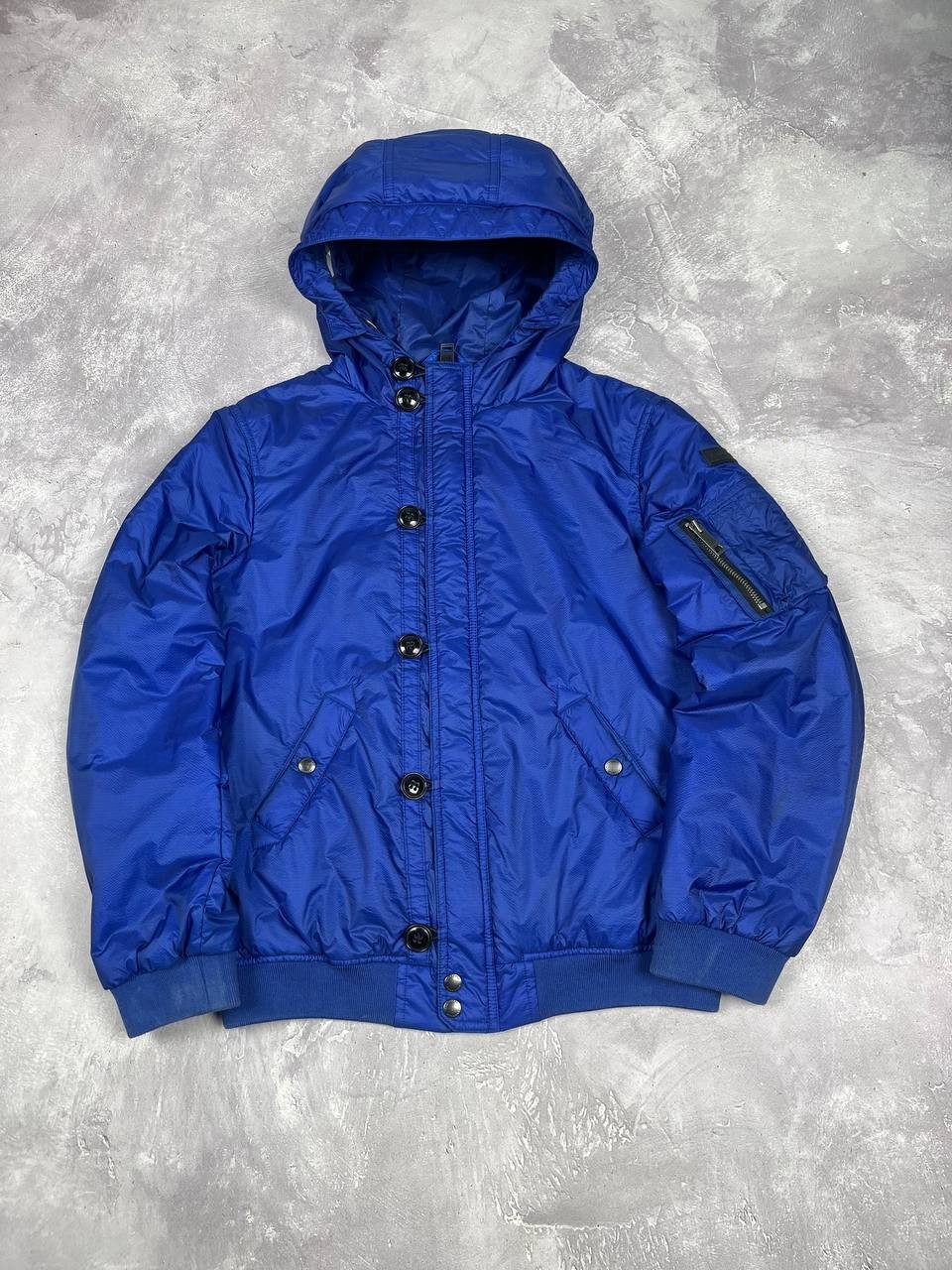 Burberry Goose Down Puffer Jacket Men's Size S Hood Blue