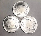 Lot of 3 -  Silver Buffalo Rounds 1  Troy oz 0.999 Fine Silver  in Each
