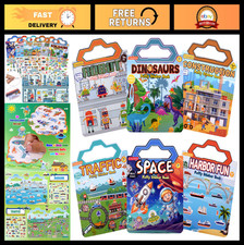 6 Pack Reusable Puffy Sticker Books - 250 Kids Activity Stickers for Ages 3 Fun