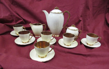 Carlton Ware 1920s Rita Coffee set x6 demi tasse cups/saucers/pot/sugar/milk