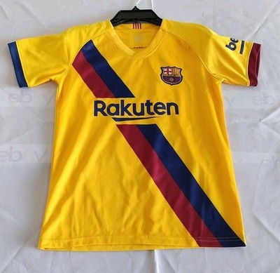 FCB Jersey Football Club Barcelona Men's Soccer Yellow Messi Rakuten Kids Sz 24