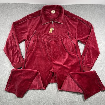 Sweatsedo Velour Mens XXL Classic Red Sweat Jacket & Pants Tracksuit NWT Mafia