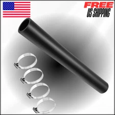 Gasoline Fuel Filler Neck Hose 2" ID W 4 Clamps, 15 7/8" Straight Gas Tank Hose