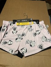 New Pack Of 2 Women s Size XL Peanuts Snoopy Sleep Shorts Halloween Prints