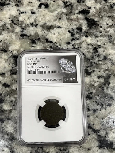 India 1904-1931- 2P Paisa Hyderabad NGC Genuine Golconda Land Of Diamonds