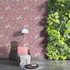3D Floral Leaves Pattern Self-adhesive Removeable Wallpaper Wall Mural