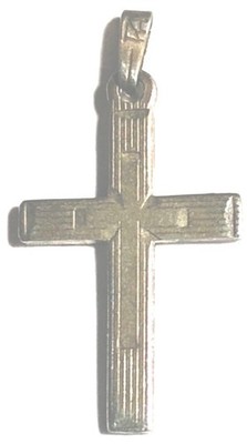 STERLING SILVER CROSS MEDALLION - Etched Cross within a Cross - Vintage