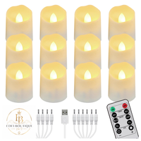 Wiederaufladbare LED Teelichter 12 StüCk Mit Fernbedienung Timer Warmweiß Deko