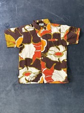Vintage Pennys Hawaii Shirt Medium 100 cotton 60s Floral Loop Collar Hawaiian
