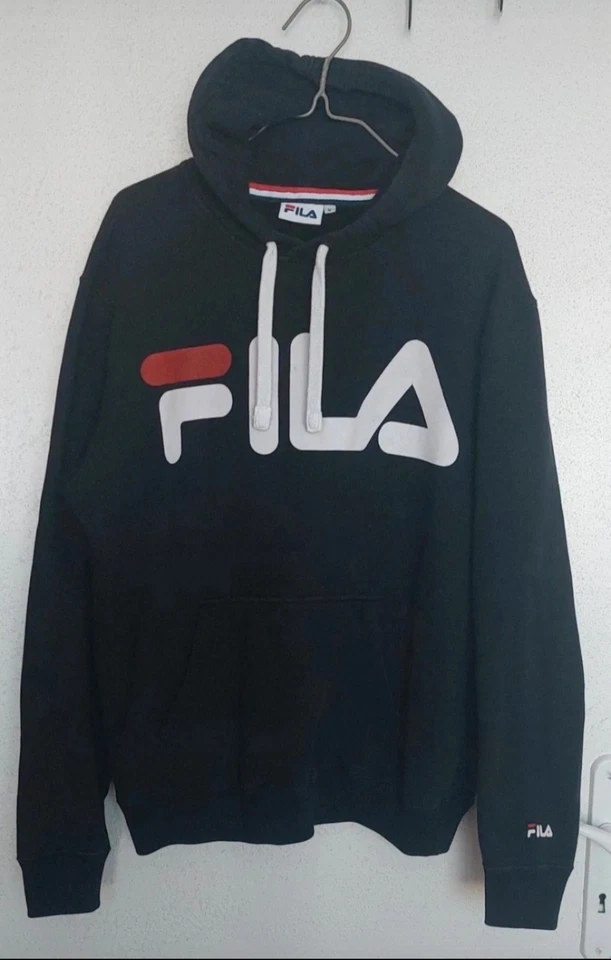 👕 SWEAT À CAPUCHE FILA 💚 COTON NOIR HOMME TAILLE L 42 / 44 - Photo 2/4