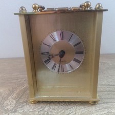 Vintage West Germany Carriage Clock Brass Scholer Swiss Made Quartz Movement