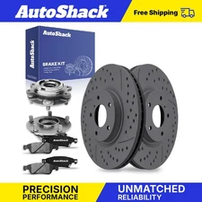 Front Drilled Slotted Brake Rotors Ceramic Pads Hubs for INFINITI G37 3.7L