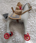 1998 TEDDY RIDING A HORSE ON WHEELS  - HALLMARK  ORNAMENT - — photo 1