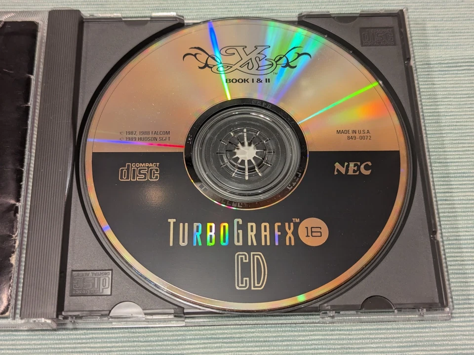 Ys Books I & II TurboGrafx 16 CD version also works w/ TurboDUO (1990) Authentic - Image 2 of 4