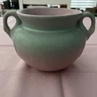 Vintage HTF Rumrill Redwing Vase Bowl Swan Handles Matte Blended Apple Blossom