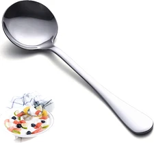 HAPPY KIT Soup Spoons Set 12 Pcs Premium Stainless Steel round Spoons Heavy-Weig