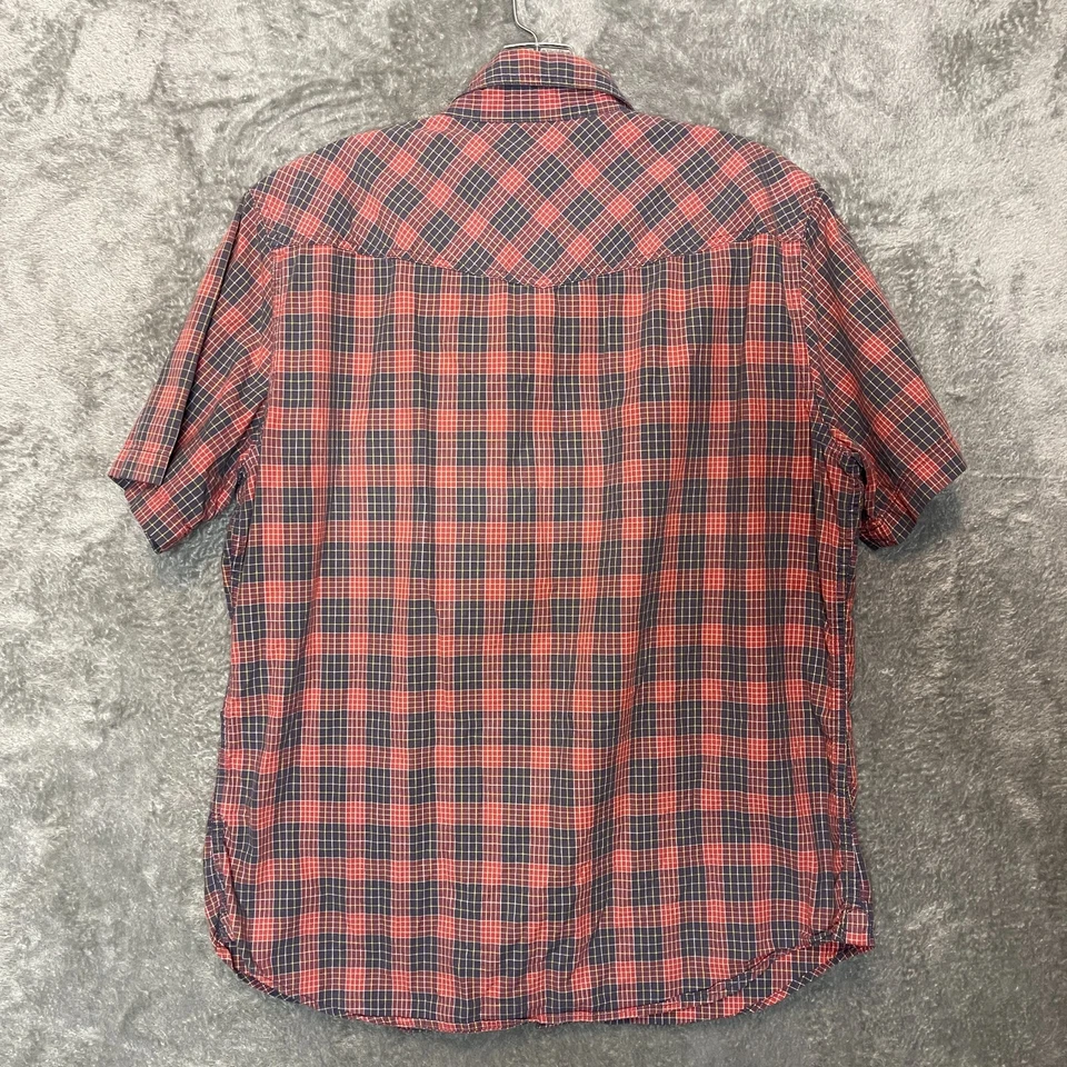 Мужская классическая винтажная рубашка Fossil вестерн в клетку с застежкой спереди короткий рукав M - Изображение 2 из 4