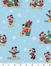 Disney Mickey Minnie Mouse Christmas 100 Cotton Fabric 1/2 Yard 18 x43