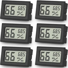 Vaikby 6-Pack Mini Digital Includes Batteries for Product Use Only, Black 