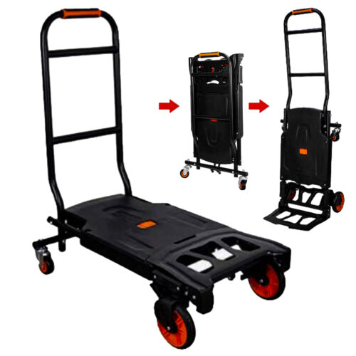 Collapsible Climb Trolley Cart With 4 Wheels Folding Hand Truck 2-in-1 Brand New