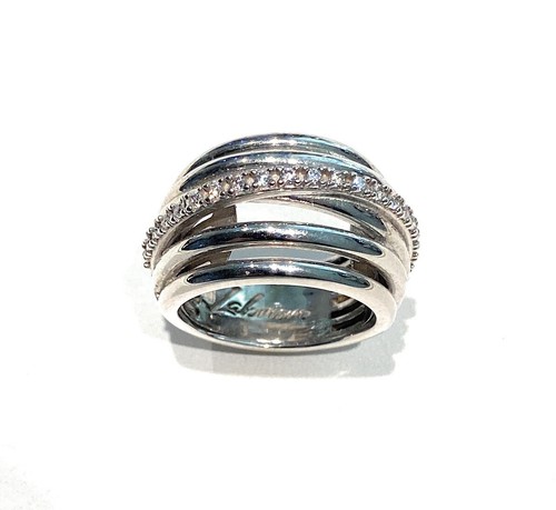 Anello a Fascia 5 File in Argento Sterling 925 – Eleganza e Brillantezza
