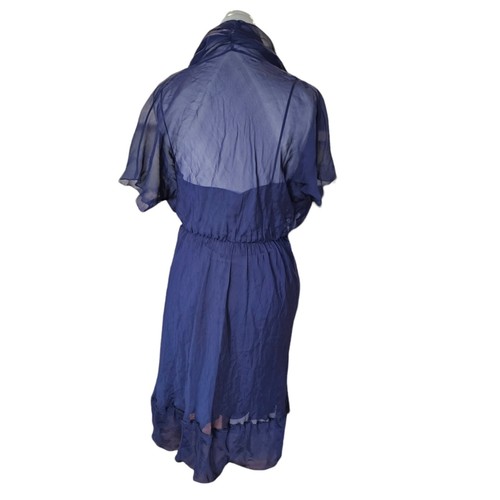 Philosophy Di Alberta Ferretti dunkelblau Seide Schlupfkleid Medium Italy tiefer V-Ausschnitt - Bild 7 von 16