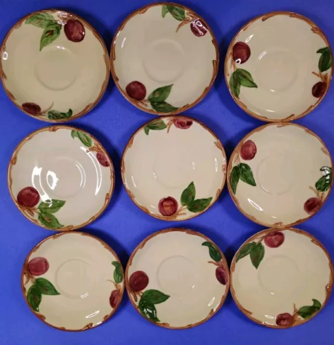 9 Vintage Franciscan Apple Pattern Saucer Only California USA Lot Of 9