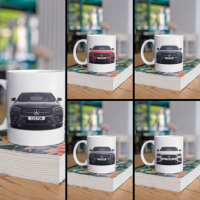 Personalisierte Mercedes E Klasse E400d 4MATIC AMG Limousine Tasse Geschenk - Farbe wählbar