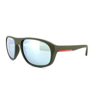 Prada Sport Sunglasses 01rs Ubw5k2 Green Rubber Blue Mirror Prada Sport Sunglasses 01rs Ubw5k2 Green Rubber Blue Mirror