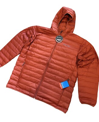 Columbia Lake 22 Duck Down Hooded Full Zip Puffer Jacket Orange