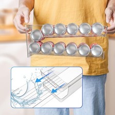 2026New Dual-Layer Rolling Beer Storage Shelf Fridge Soda&Beverage Can Dispenser