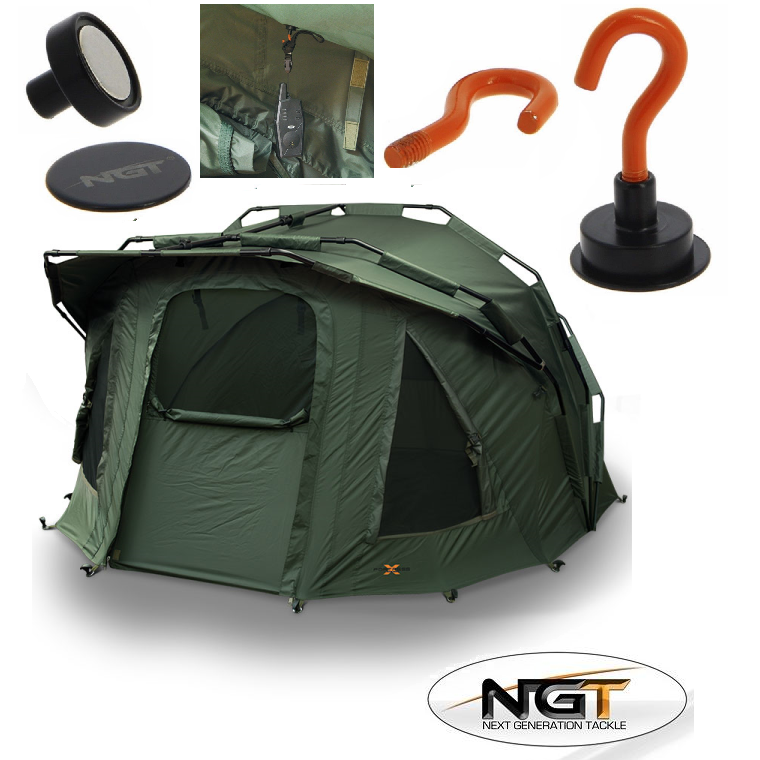 NGT FORTRESS MAN CARP BIVVY TENT SHELTER WITH HOOD MAGNETIC BIVVY HOOKS  NGT