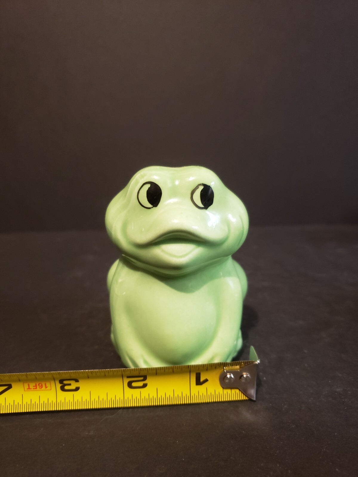 Cute Smiling Frog Toad Figurine Sitting Planter Porcelain