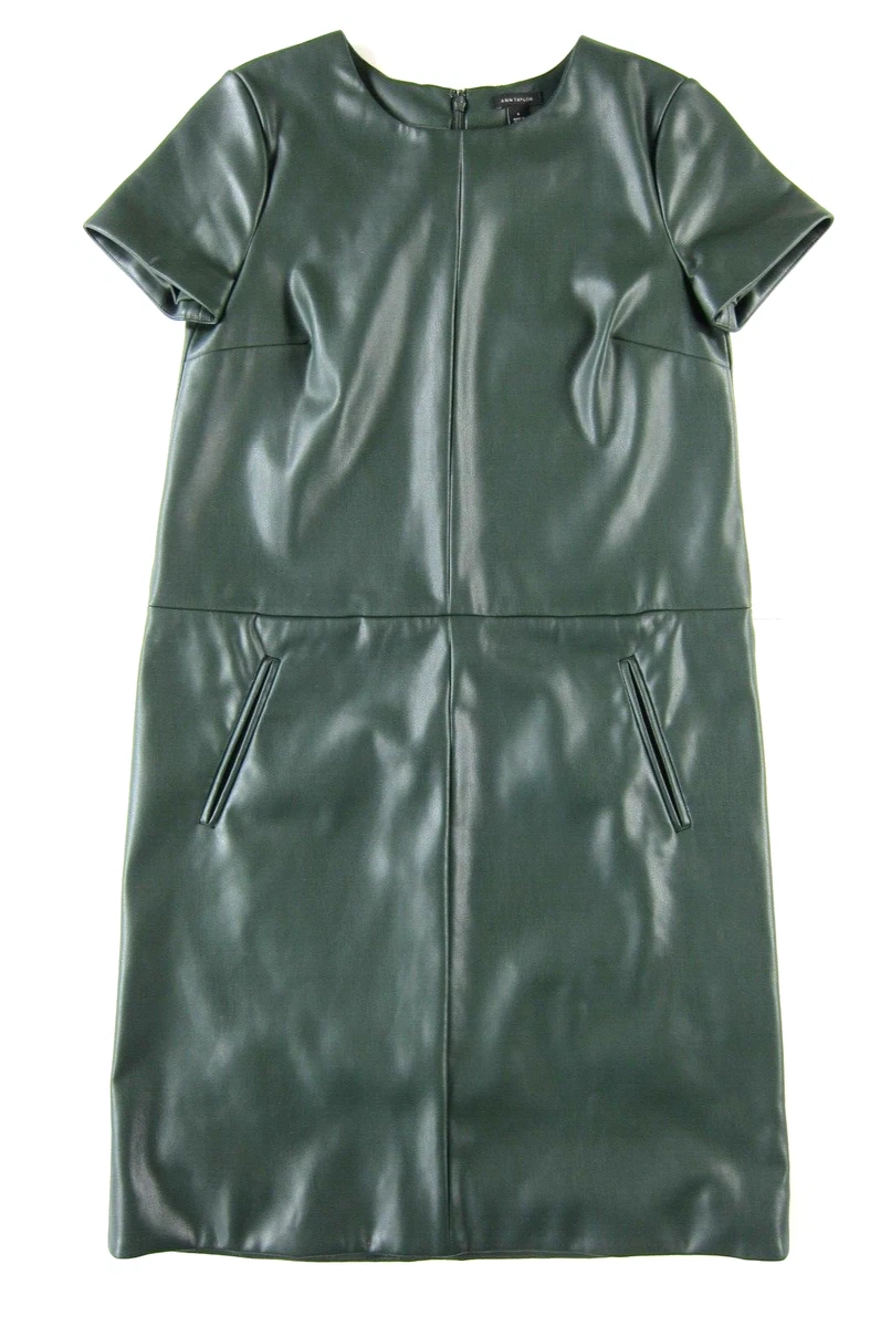 ann taylor green faux leather dress Miss Circle Women's Eliana Olive Faux Leather Dress main image 0