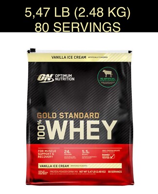 100% Whey Protein,Optimum Nutrition Gold Standard, 80 Servings, (Pack of ONE)