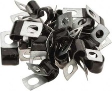 25 Pack WIRE CLIP CLS TYPE 3/8" Bundle Diam, 3/8" Hole, Steel Clamp, 3/4" Wide