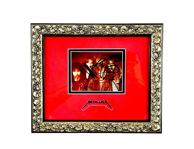 Metallica Rare Signed Photo Cliff Burton James Hetfield Lars