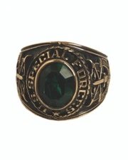 United States US Army Special Forces Style Ring Military Rings Gold Color