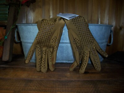 TIME AND TRU LADIES FLEECE LINED DRIVING GLOVES ONE SIZE BROWN 10 INCH LENGTH