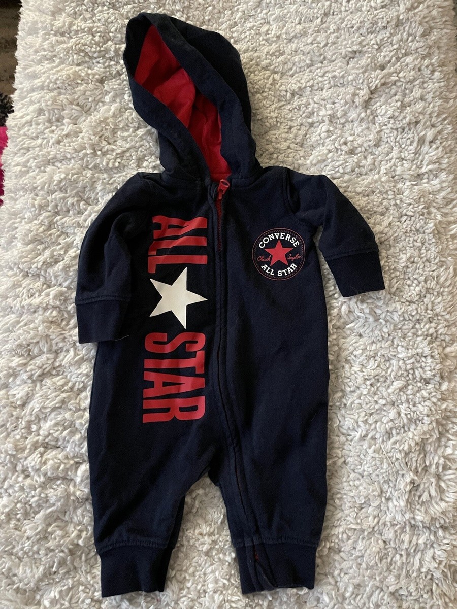 Converse All Star Newborn One Piece Zip Hoodie Cute, Grt