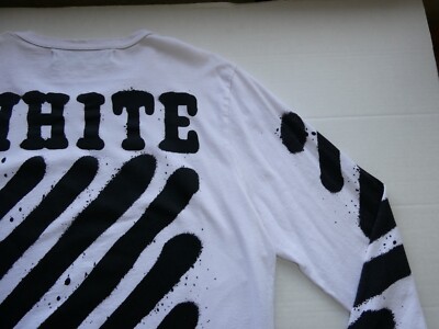 Off-White Diagonal Spray Longsleeve Tee, Heavyweight, Sz Large (L