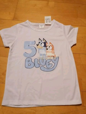 Bluey Geburtstag Zahl 5 Happy Birthday Tshirt T-Shirt Gr. 116 Bingo Blau 