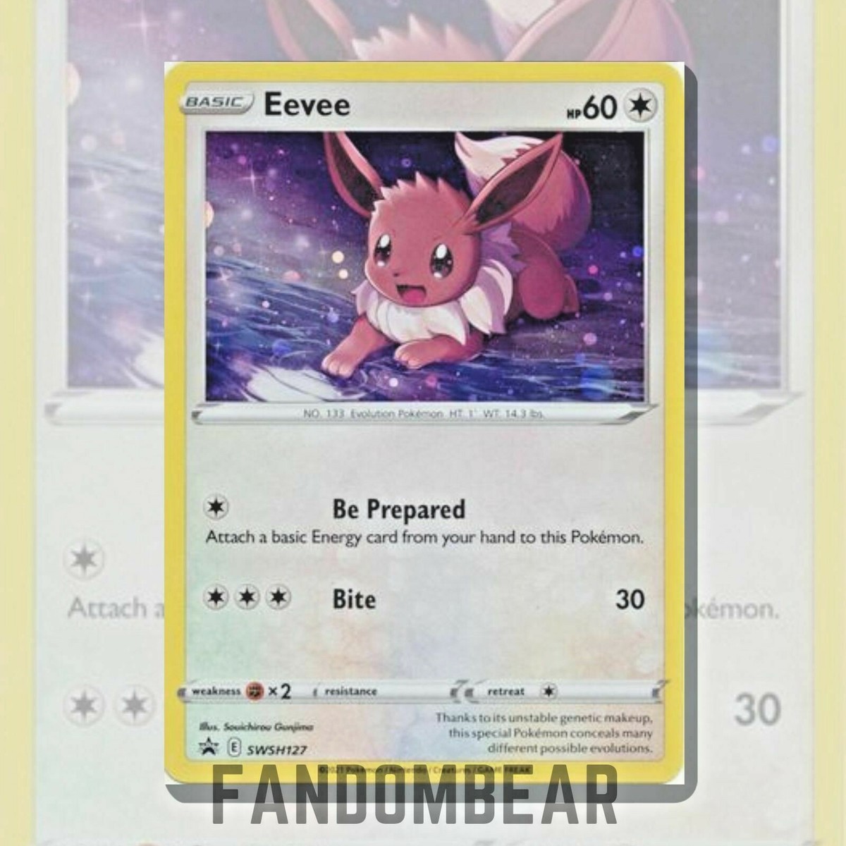 EEVEE SWSH127 Black Star PROMO card COSMOS HOLO 2021 Pokemon Sword