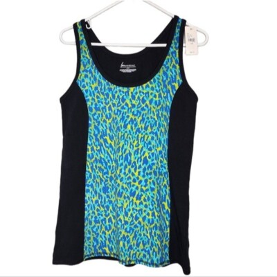 NWT Lane Bryant Active Tank Top Size 14/16 XL 1X  Green Blue Leopard Print