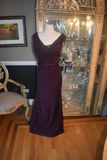 SR933 MGNY MORILEE EGGPLANT SZ 16 $499  PARTY  FORMAL PROM  GOWN DRESS