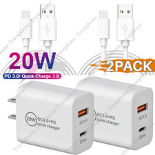 20W QC USB Fast Wall Charger PD Power Adapter For iPhone 14/13/12/11 ProMax iPad