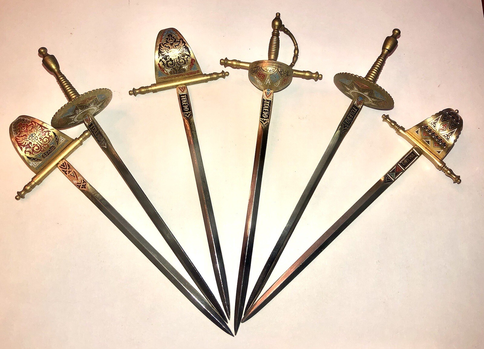6 Toledo Spain Ornate Brass & Steel Sword Vintage Letter Openers eBay