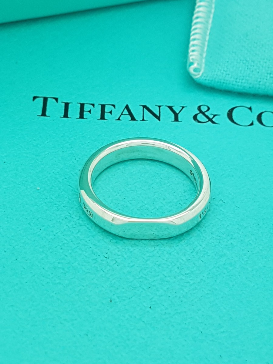 Tiffany mm Makers NY Narrow Slice Silver Ring size P UK, US or  56EU