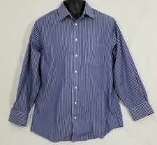 Kenneth Cole Men's Reaction Striped Button Front Long Sleeves Shirt Large