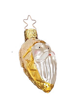 VTG German Mercury Glass Santa Gold Pinecone Christmas Ornament Inge-Glas MINT